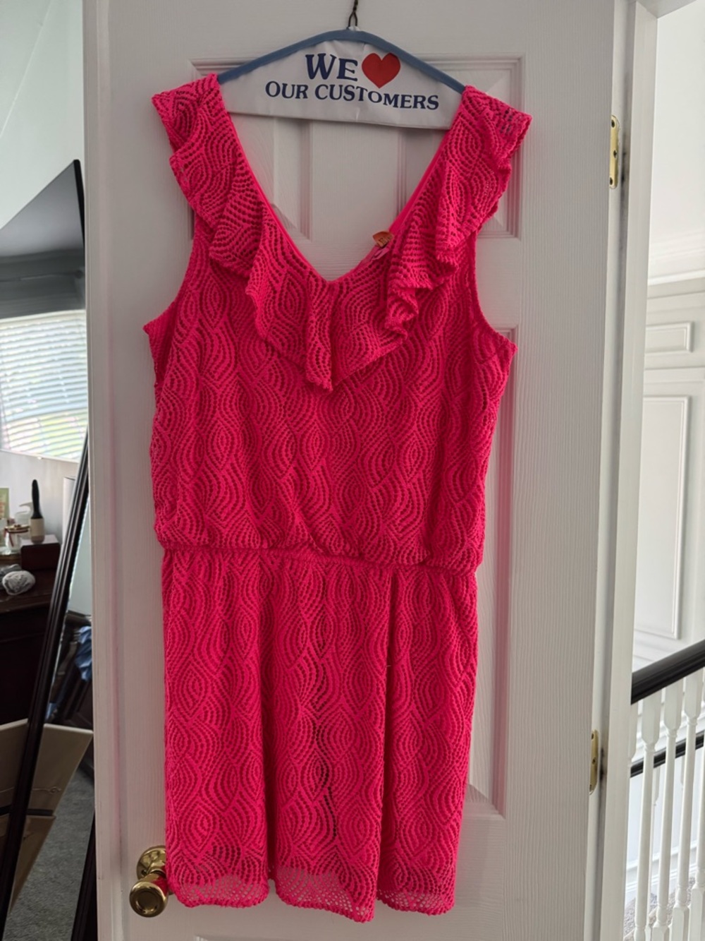 Lilly Pulitzer Hot Pink Ruffled Mini Dress